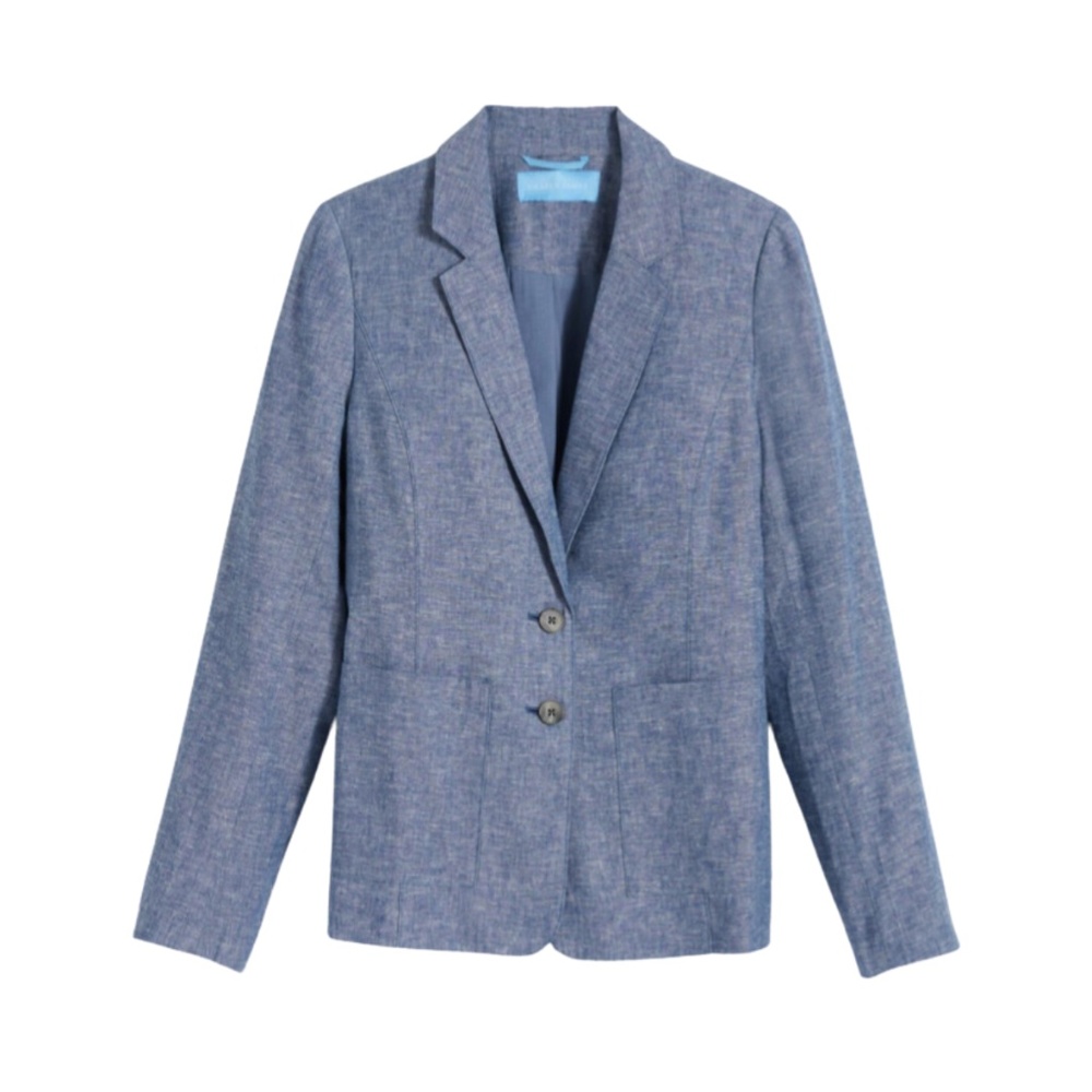 Draper James Chambray Blazer - Medium Wash Blue